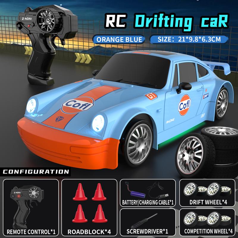 RC Drift Racing Car 1:20 Scale Model with 2.4GHz Remote 360° Spins & LED Lights Best Gift for Boys Girls Age 3+ Birthday Children’s Day