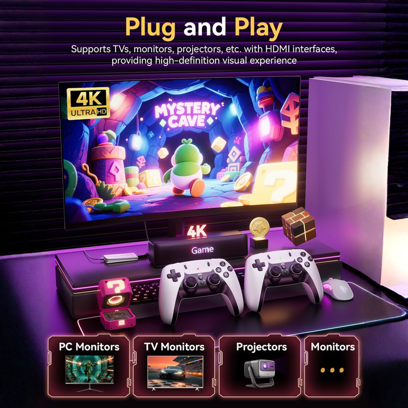 2026 New Retro Gaming Console, Retro Gaming Stick with 20,000+ Classic Game and 23 Game Emulators