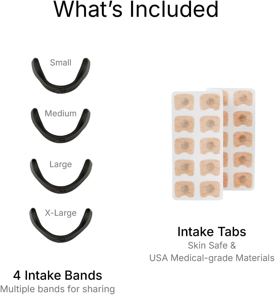 Intake Breathing Nasal Strip Starter Kit (15 Count, Black) - Boost Oxygen Intake, Reduce Snoring, Improve Sleep Quality - Sweat Resistant, Skin Safe Nasal Strips - Extra Strength Snoring Solution