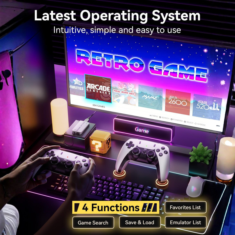 2026 New Retro Gaming Console, Retro Gaming Stick with 20,000+ Classic Game and 23 Game Emulators